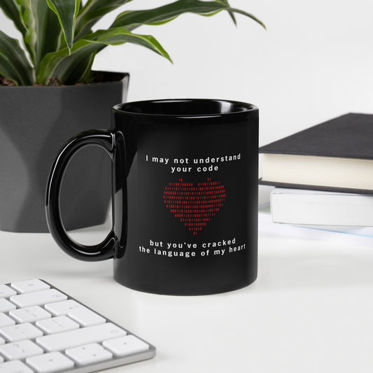 Black Glossy Mug - Valentine - Code Language