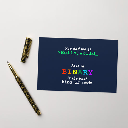 Greeting card - Valentine - Binary love