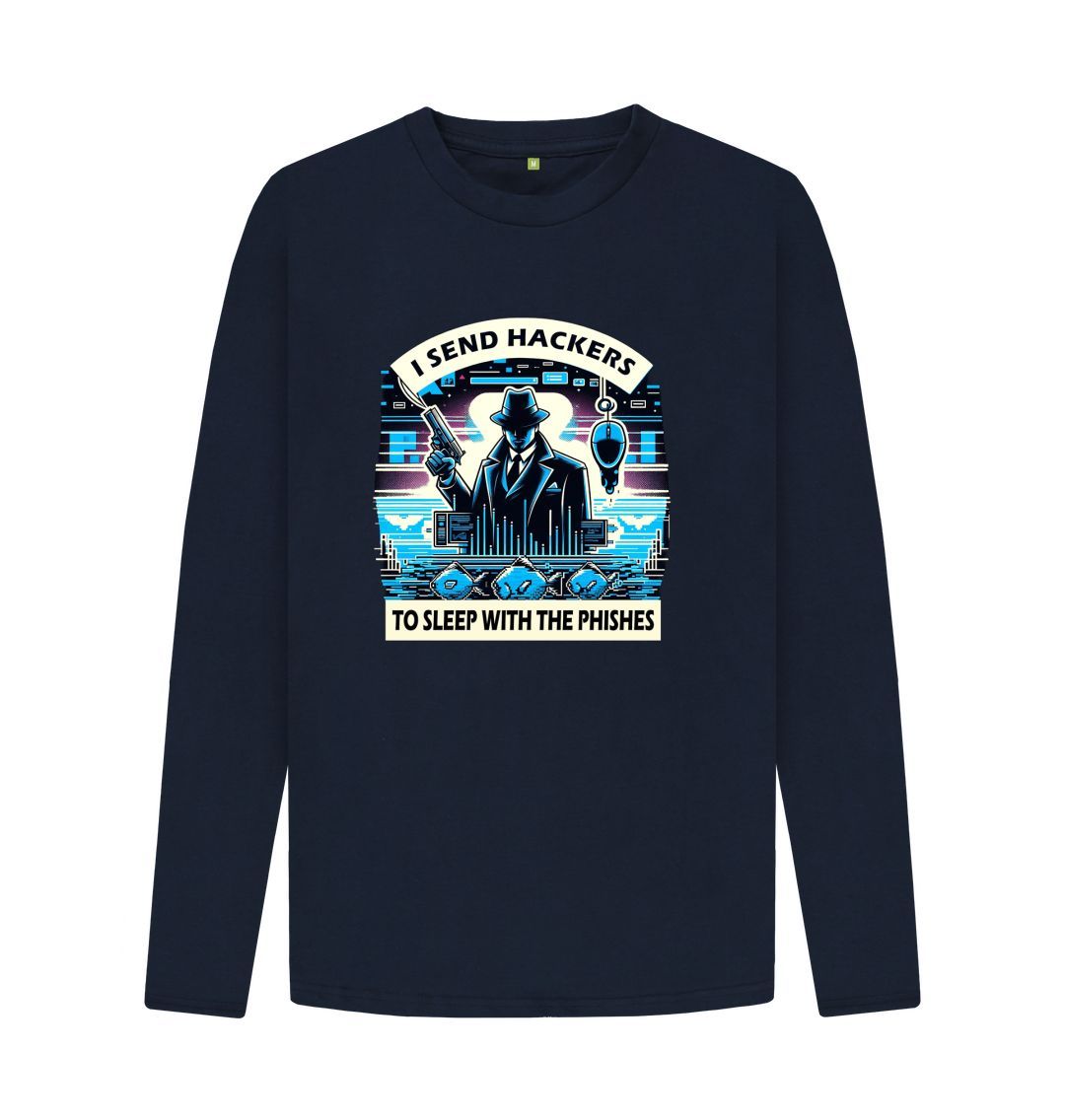 Navy Blue Cyber Cabo Men's long-sleeve tee