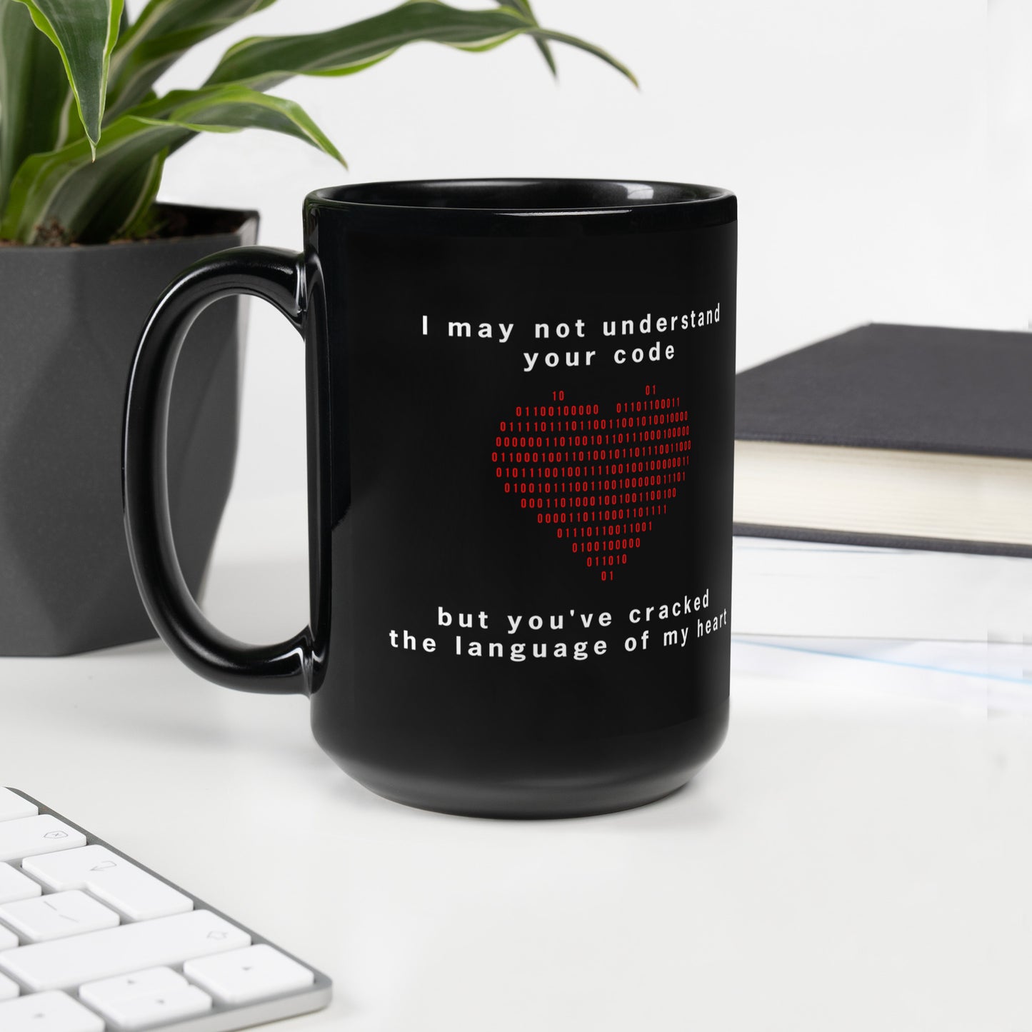 Black Glossy Mug - Valentine - Code Language