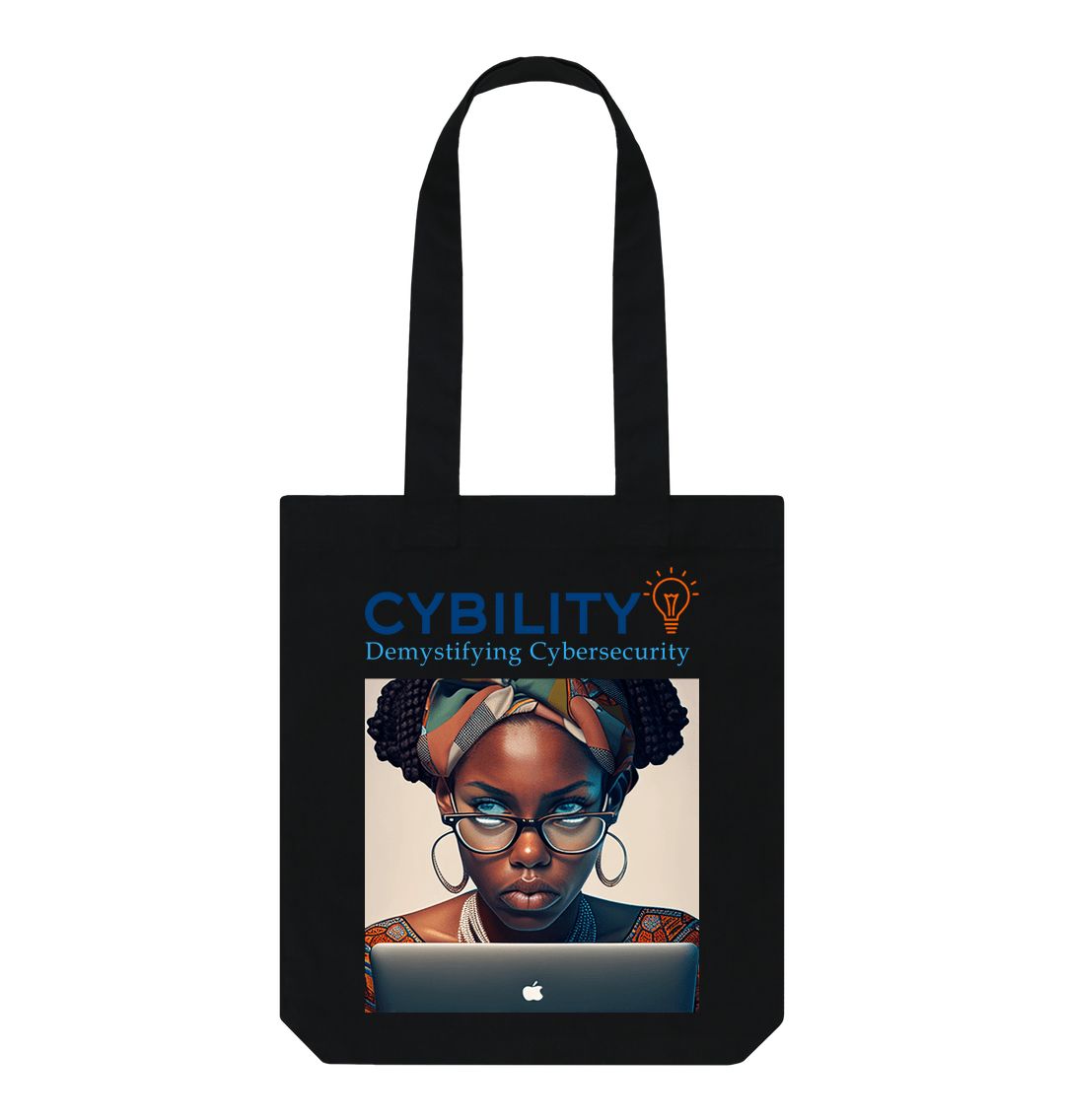 Black Cybersecurity Visionary 'Kira' tote bag