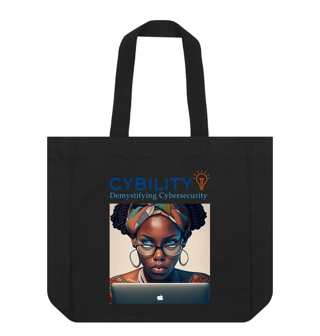 Black Cybersecurity Visionary 'Kira' Shopping bag